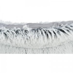 HARVEY rund plysj sofa SOFT edition -treben grå-hvit