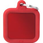 MyFamily Hushtag Firkant ID Tag-Aluminium med plast kant