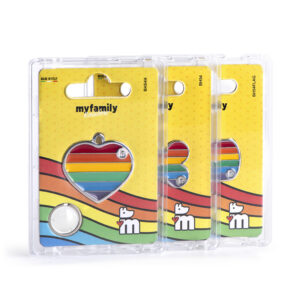 Myfamily Rainbow Hjerte ID tag