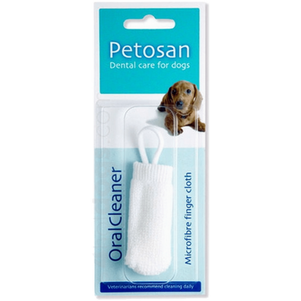 Petosan fingertannbørste i microfiber til hund og katt