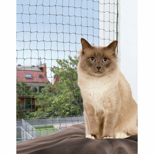 Balkong-luftegård-kattenett til terrasse - 8x3 m - Grønn