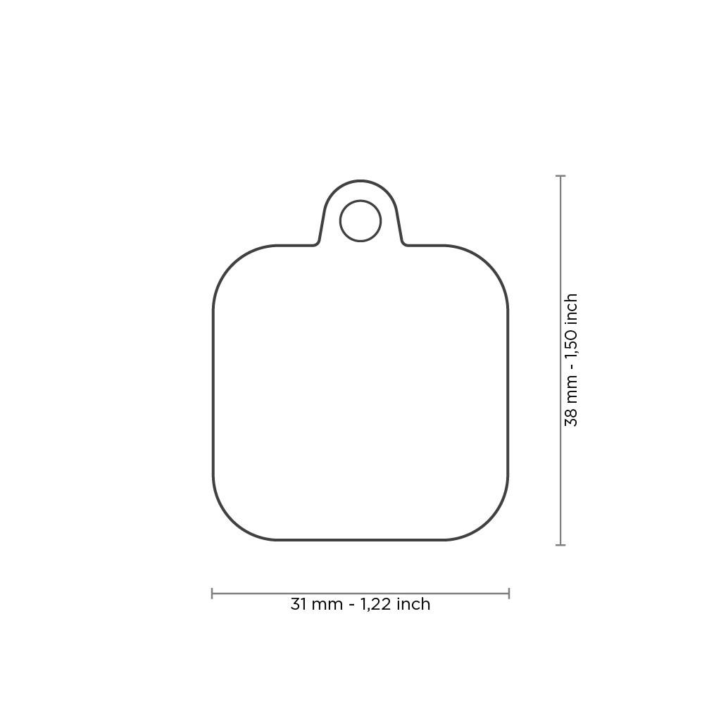 MyFamily Hushtag Firkant ID Tag-Aluminium med plast kant MyFamily Hushtag Firkant ID Tag-Aluminium med plast kant