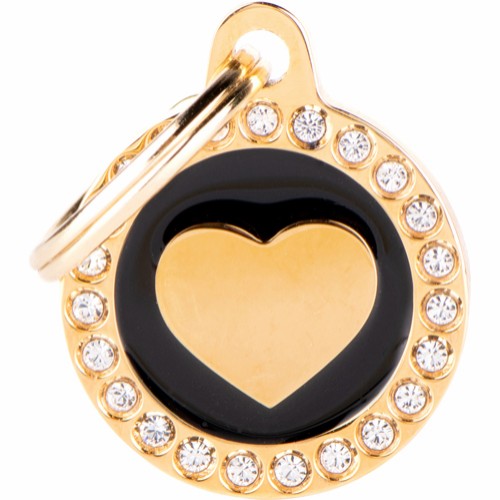 Myfamily Glam Strass ID-merke med hjerte Myfamily Glam Strass ID-merke med hjerte