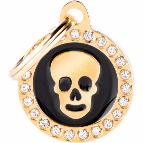 Myfamily Glam Strass ID-merke med hodeskalle Myfamily Glam Strass ID-merke med hodeskalle