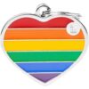 Myfamily Rainbow Hjerte ID tag Myfamily Rainbow Hjerte ID tag