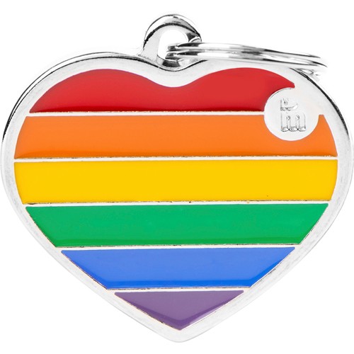 Myfamily Rainbow Hjerte ID tag Myfamily Rainbow Hjerte ID tag