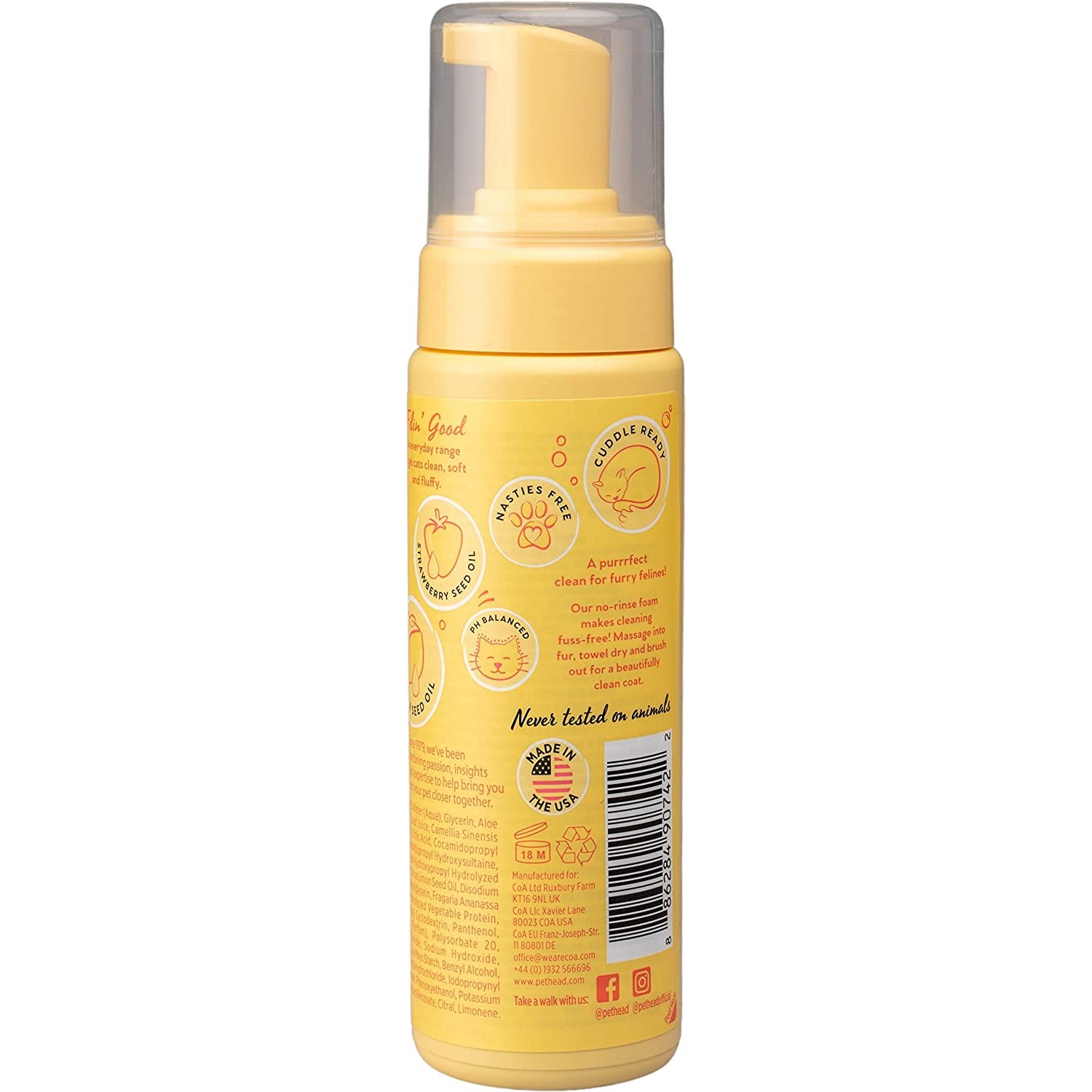 Pet Head Lemonberry Quick Fix No Rinse Foam Vaskeskum Pet Head Lemonberry Quick Fix No Rinse Foam Vaskeskum