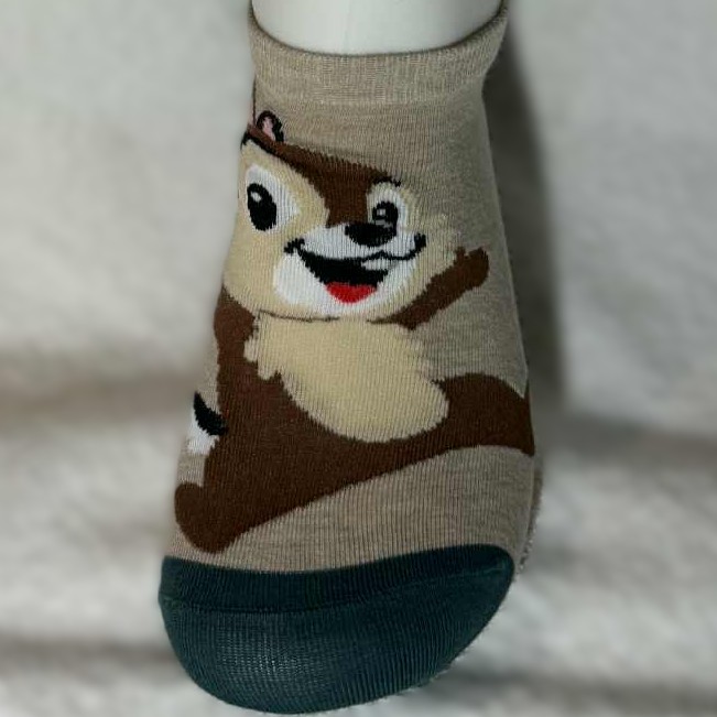 Ankelsokk med ekorn og grønn tå