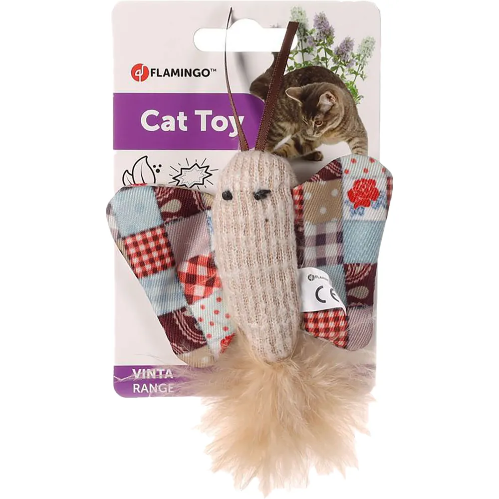 Flamingo Vinta Butterfly — Katteleketøy med catnip