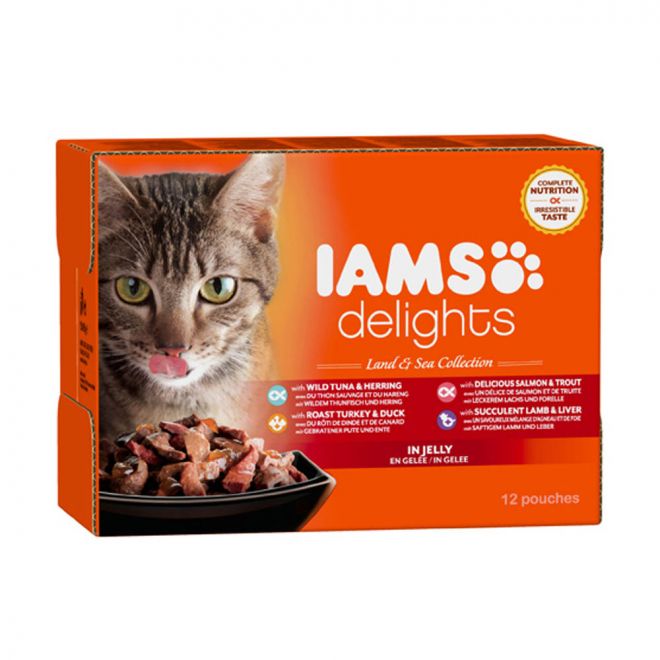 Iams Delights wet land-sea collection Jelly - Multibox