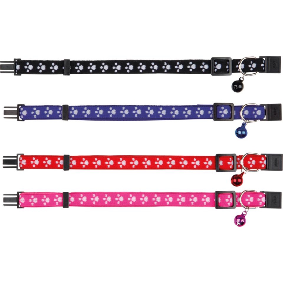 Kattehalsbånd strikk med poter ass farger Kattehalsbånd strikk med poter ass farger