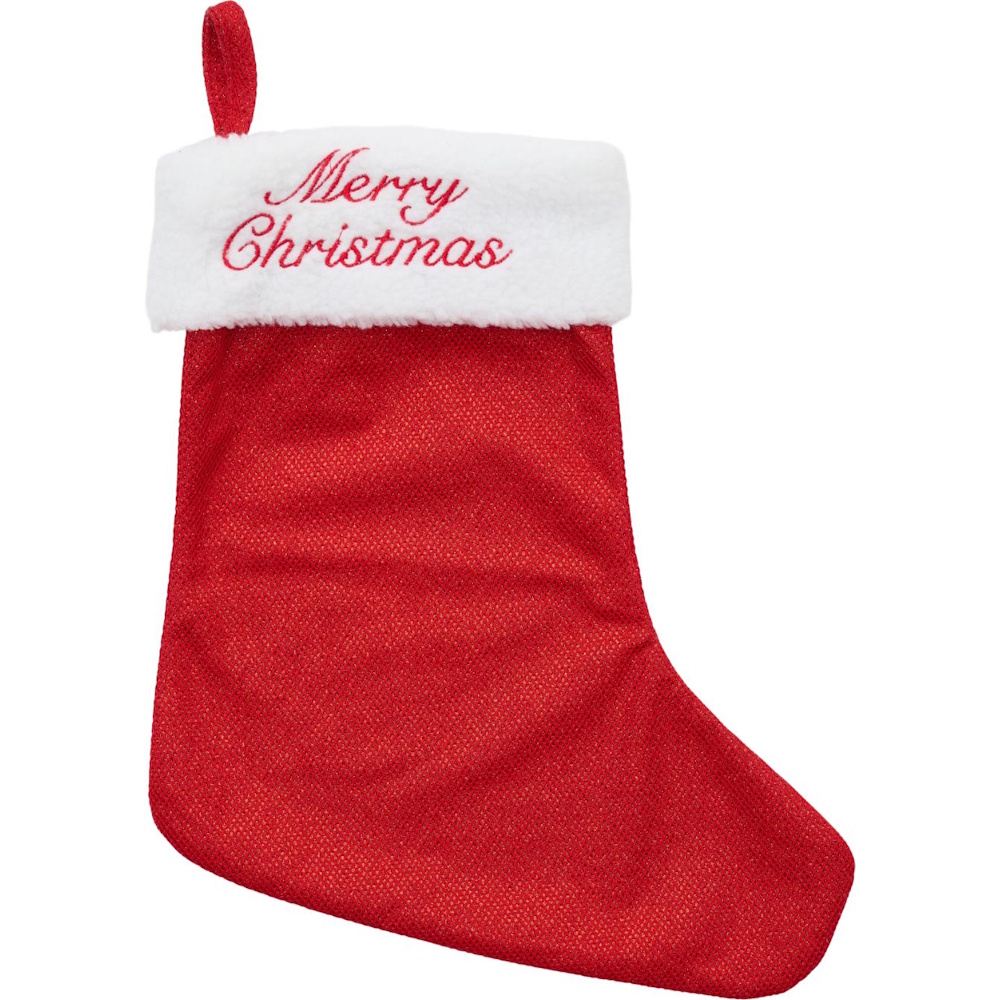 Merry Christmas Glitter julestrømpe