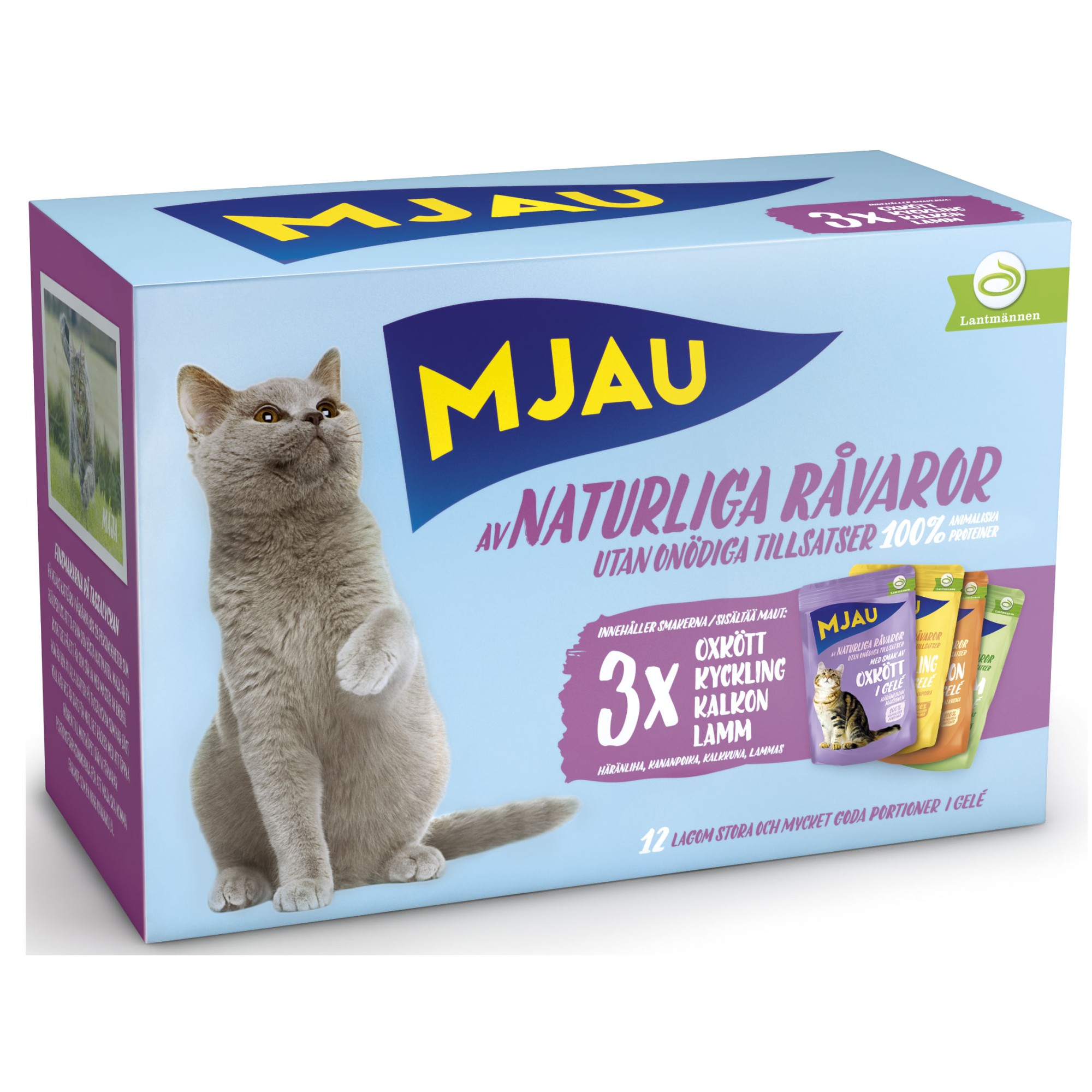 Mjau Multipack Kjøttsmaker i gelé 12x85 gr