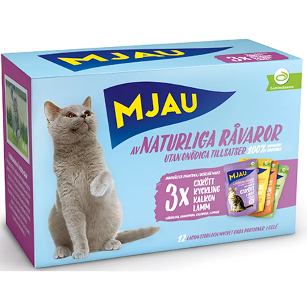 Mjau Multipack Kjøttsmaker i gelé 12x85 gr