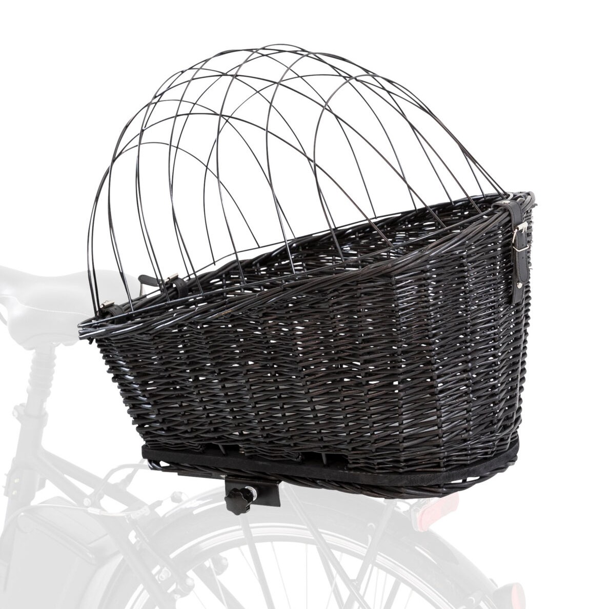 Trixie sykkelkurv til hund for bagasjebrett – sort eller grå (maks 8 kg)