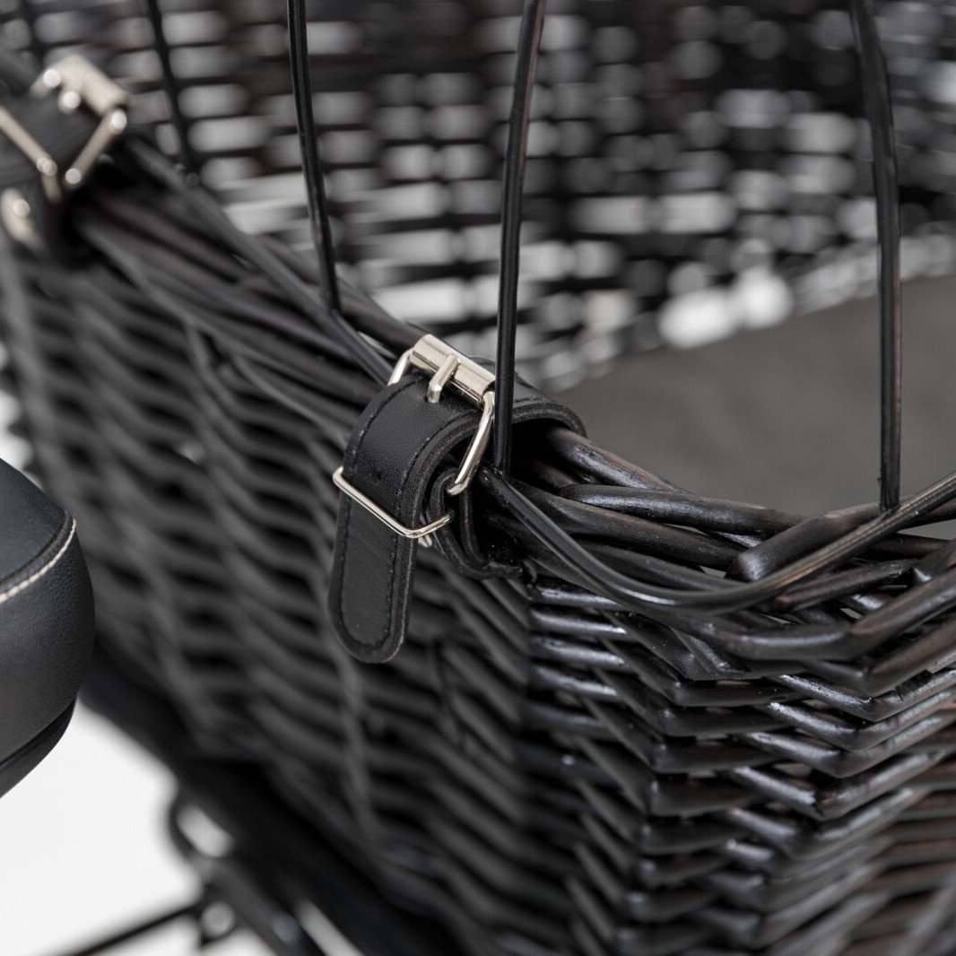 Trixie sykkelkurv til hund for bagasjebrett – sort eller grå (maks 8 kg)