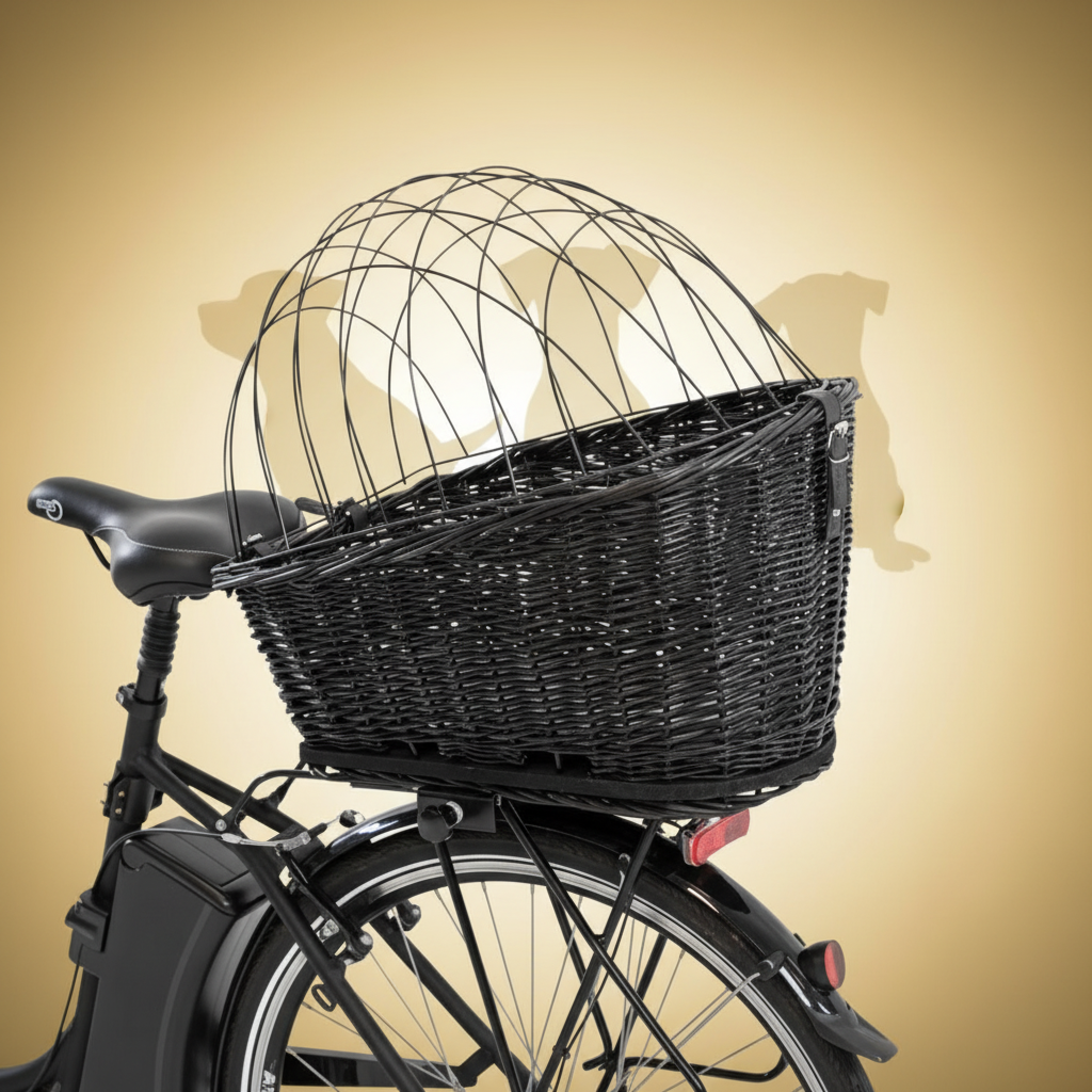 Trixie sykkelkurv til hund for bagasjebrett – sort eller grå (maks 8 kg)